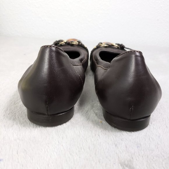 AGL Women's Italian Leather Leopard Print Toe Ballet Flats Slip On Loafers Shoes - Picture 8 of 14